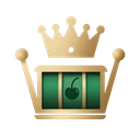 BillionaireSpin Casino Logo - goldene Krone auf Smaragd-Slot
